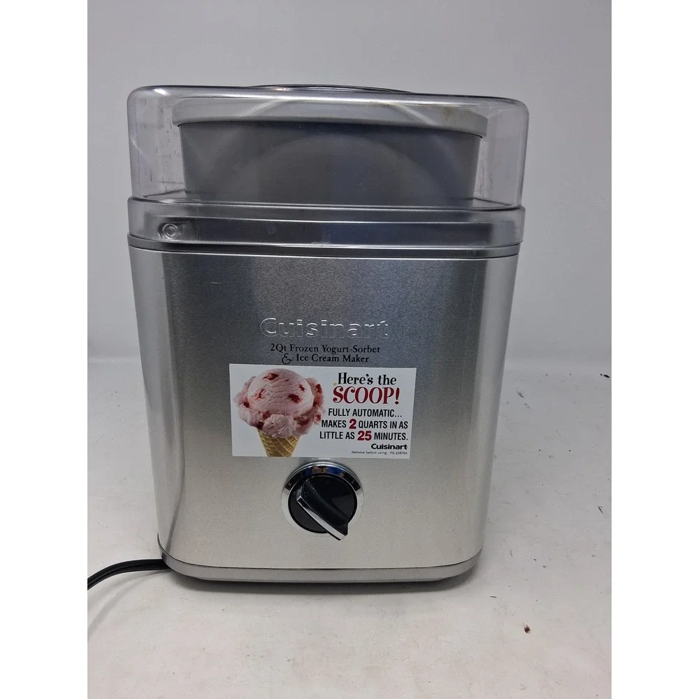 Cuisinart ICE-30BC Pure Indulgence 2 QT Ice Cream Maker Silver Brushed Metal.  K